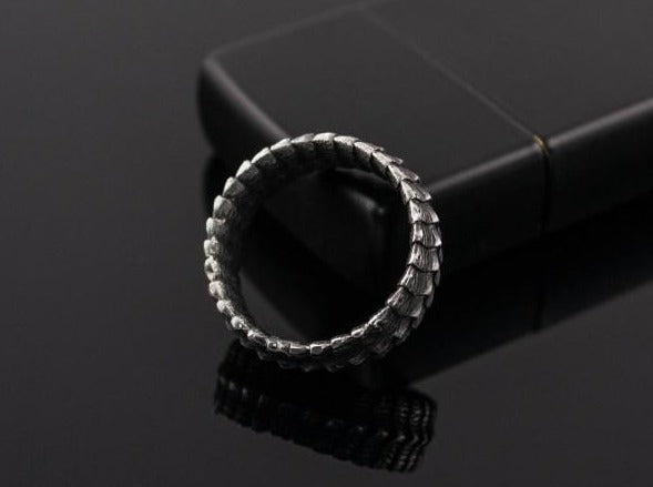 {{jewelry_for_geeks}} - {{ GameFanCraft}} Ring Silver Targaryen House Dragon Scales ring
