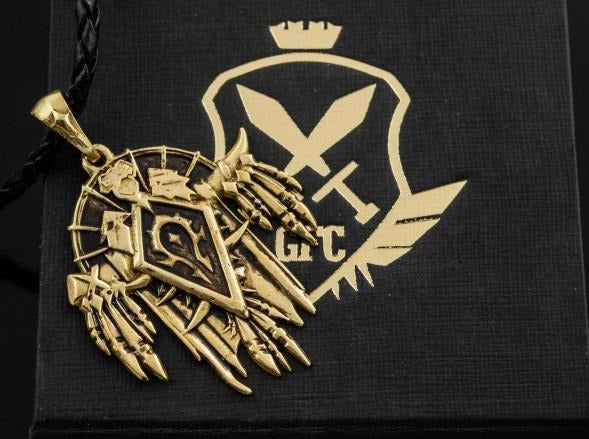 {{jewelry_for_geeks}} - {{ GameFanCraft}} Pendant Silver WoW Horde Pendant