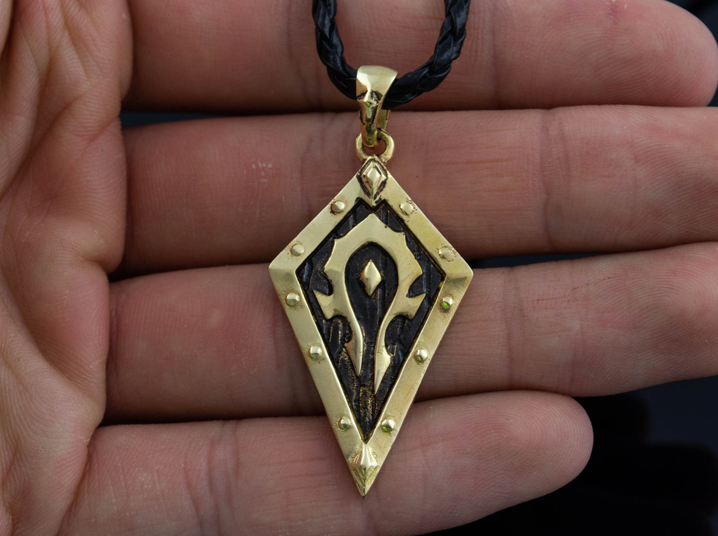 {{jewelry_for_geeks}} - {{ GameFanCraft}} Pendant Silver Warcraft Horde Symbol Pendant