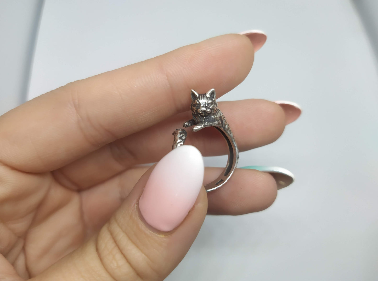 {{jewelry_for_geeks}} - {{ GameFanCraft}} Ring Silver Cat Ring