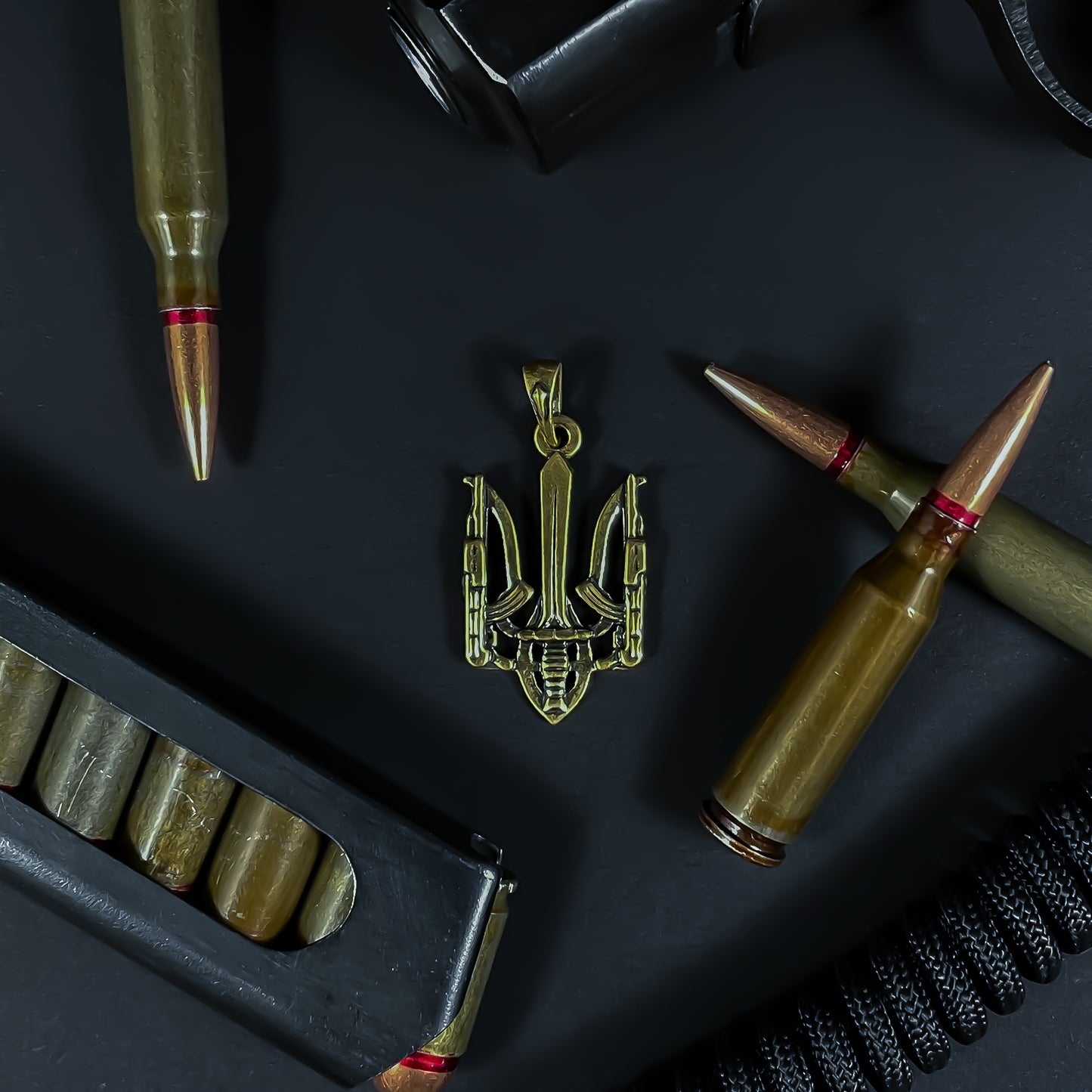 {{jewelry_for_geeks}} - {{ GameFanCraft}} Necklaces Ukrainian Coat of Arms Freedom Fighter