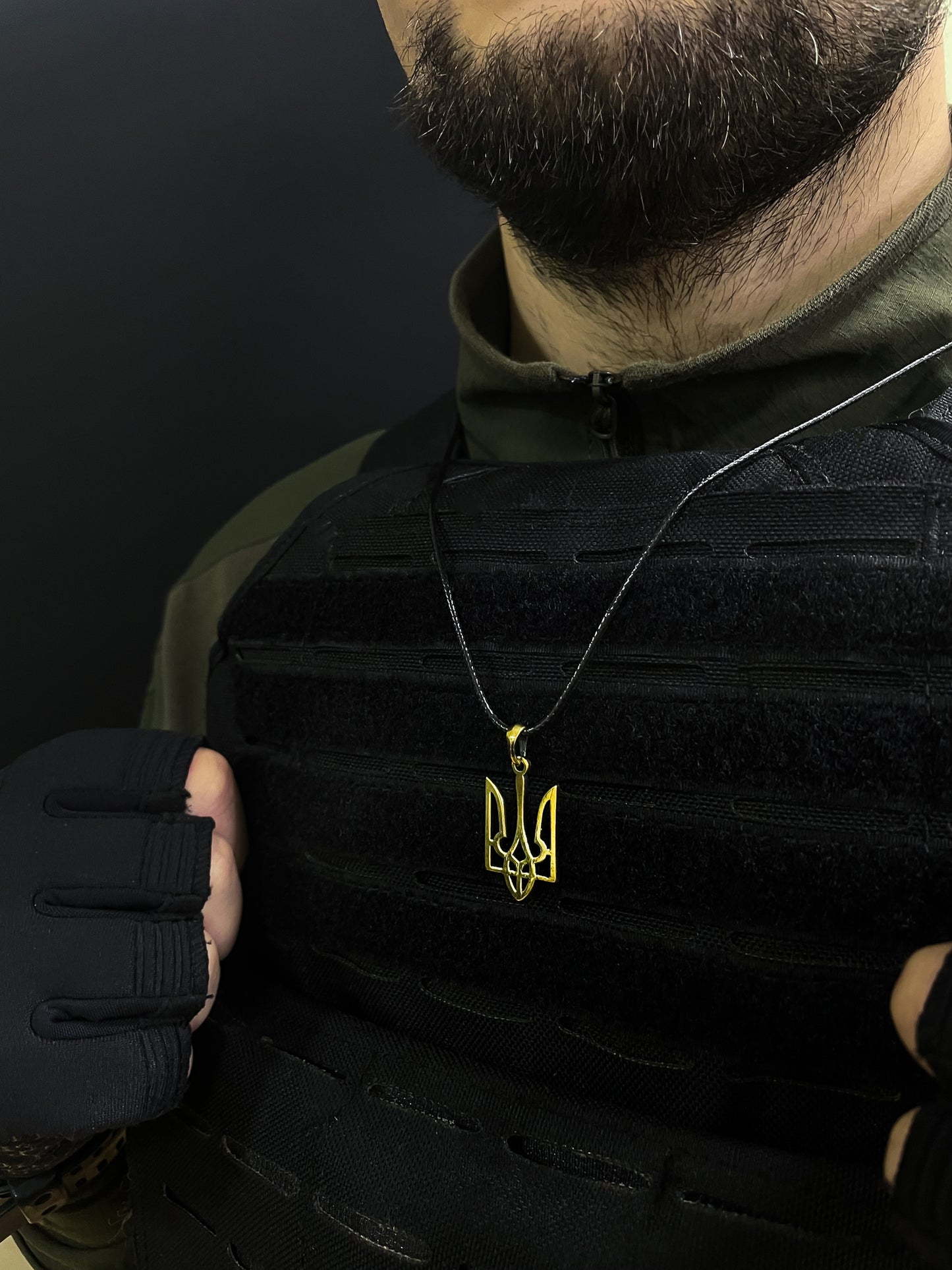 {{jewelry_for_geeks}} - {{ GameFanCraft}} Necklaces Ukrainian Coat of Arms Freedom Fighter