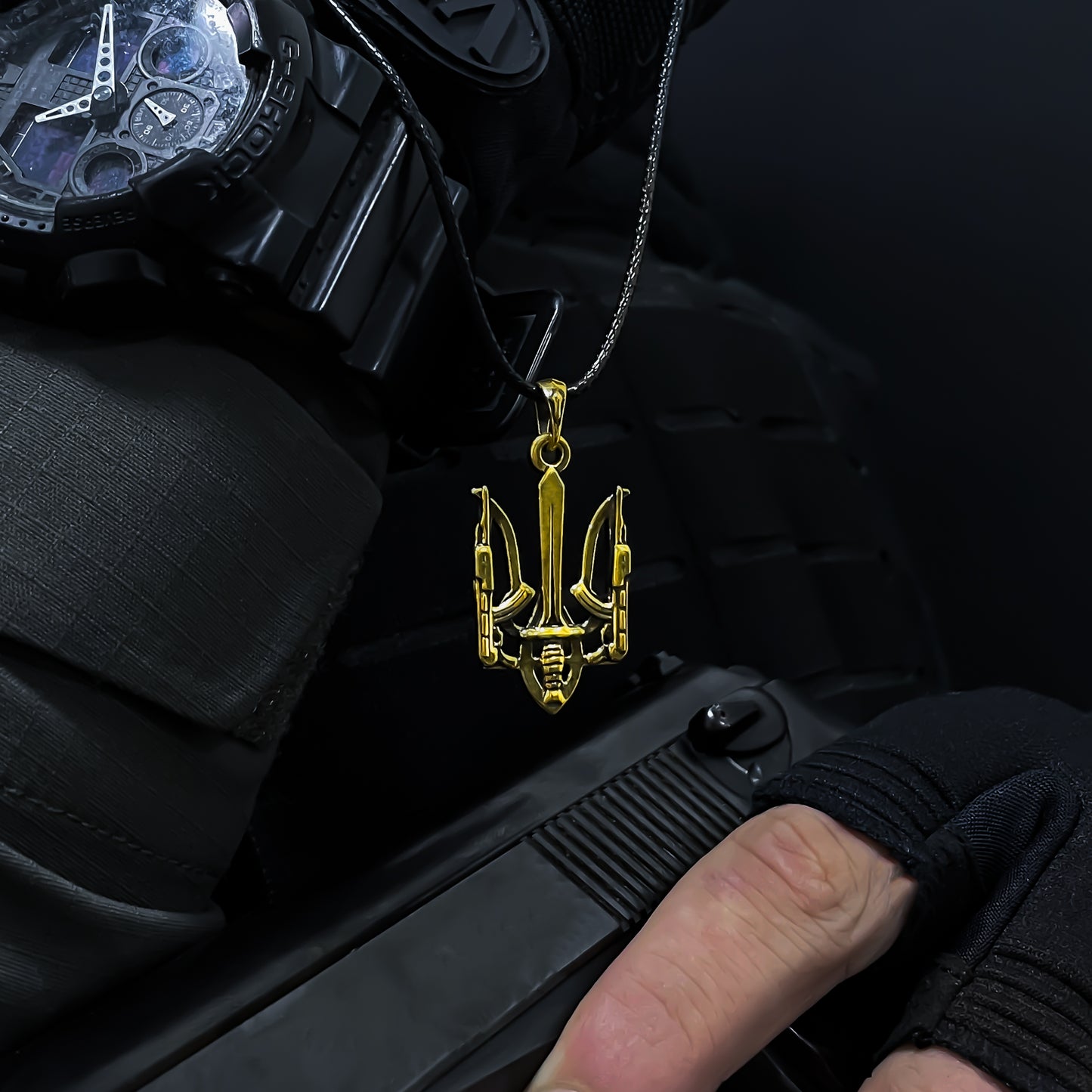 {{jewelry_for_geeks}} - {{ GameFanCraft}} Necklaces Ukrainian Coat of Arms Freedom Fighter