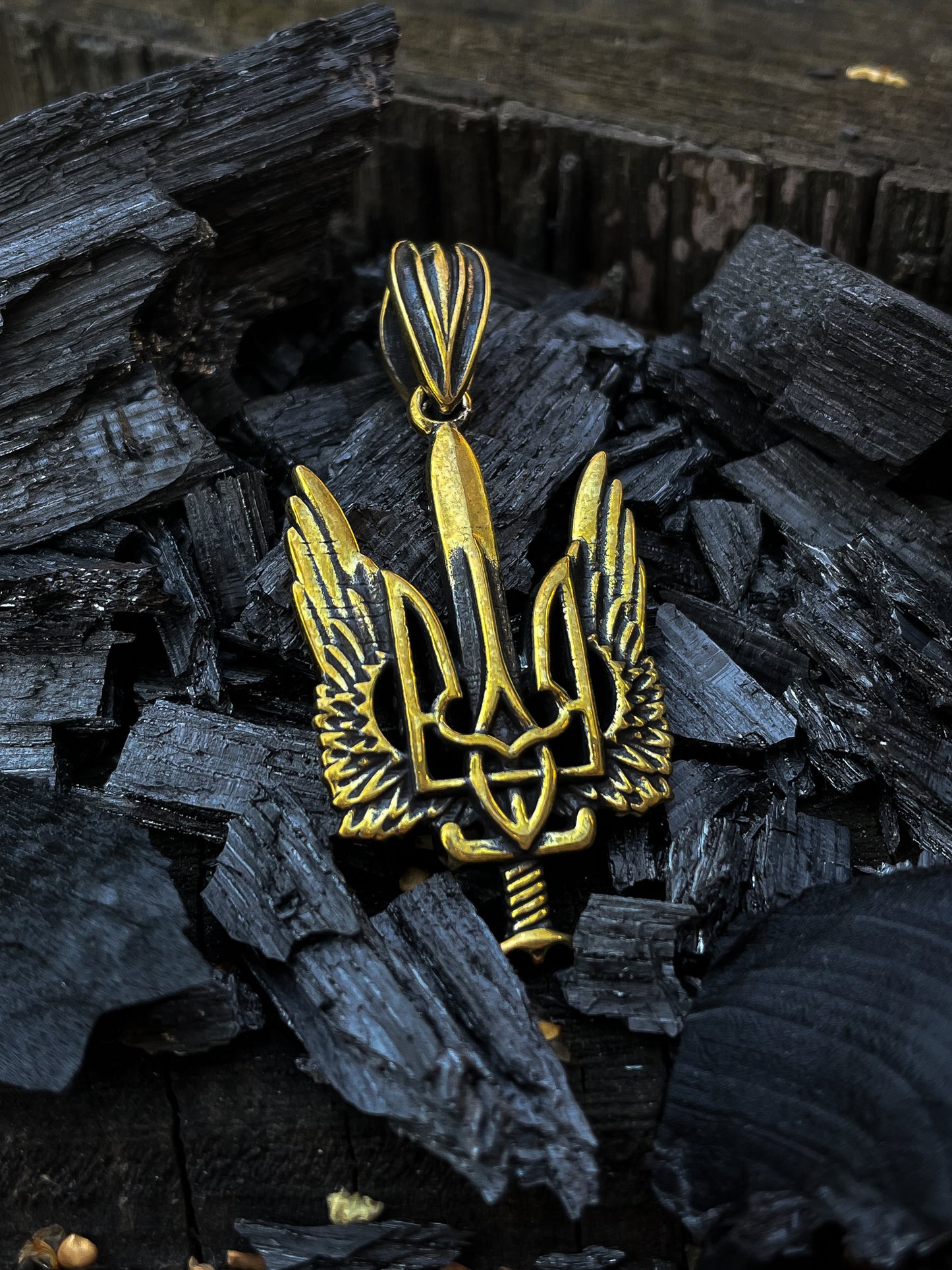 {{jewelry_for_geeks}} - {{ GameFanCraft}} Charms & Pendants Coat of arms of Ukraine - Wings of Freedom