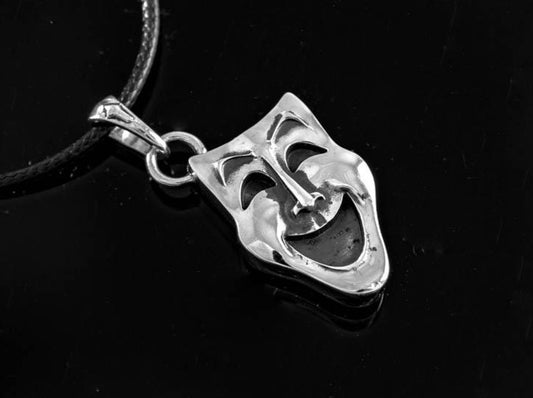 {{jewelry_for_geeks}} - {{ GameFanCraft}} Pendant Silver Theatre mask pendant