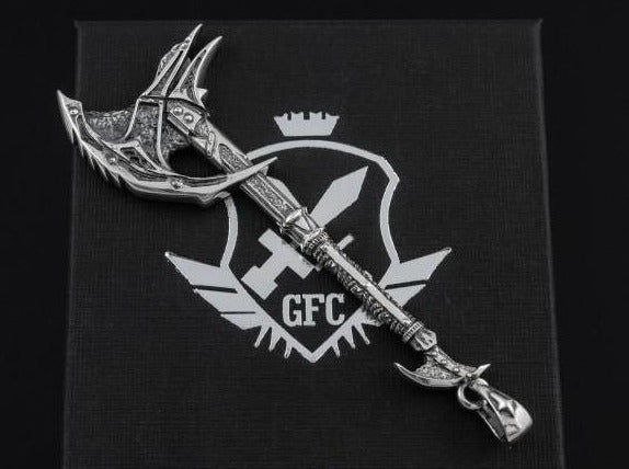 {{jewelry_for_geeks}} - {{ GameFanCraft}} Pendant Brass Daedric Battle Axe Pendant