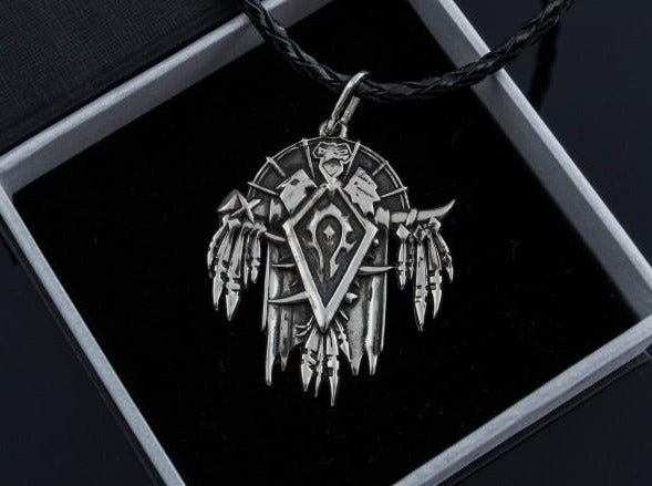 {{jewelry_for_geeks}} - {{ GameFanCraft}} Pendant Silver WoW Horde Pendant