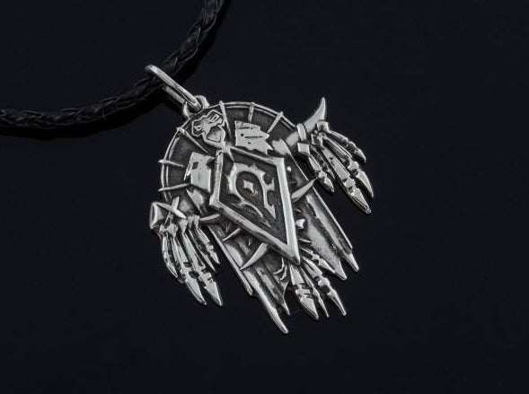 Silver Handmade World of Warcraft Horde Pendant GameFanCraft