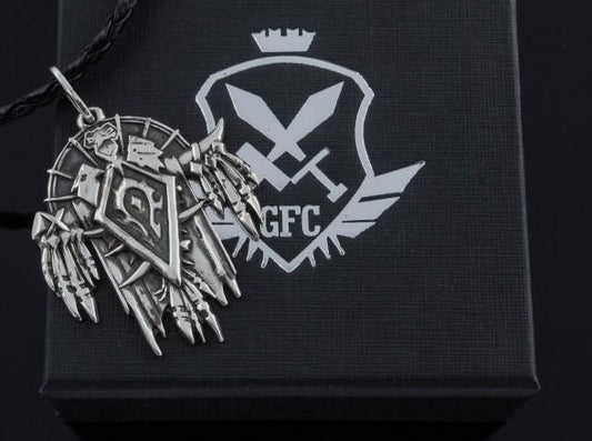 {{jewelry_for_geeks}} - {{ GameFanCraft}} Pendant Silver WoW Horde Pendant