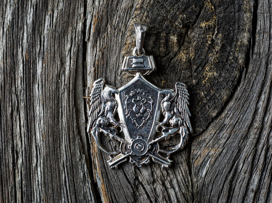 {{jewelry_for_geeks}} - {{ GameFanCraft}} Pendant Silver Alliance Pendant from the World of Warcraft
