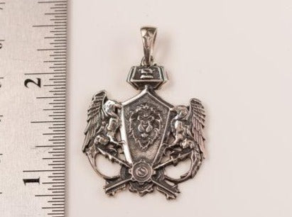 {{jewelry_for_geeks}} - {{ GameFanCraft}} Pendant Silver Alliance Pendant from the World of Warcraft