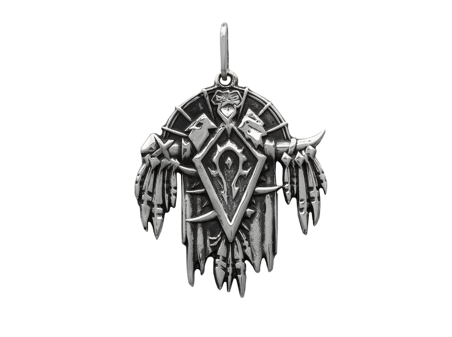 {{jewelry_for_geeks}} - {{ GameFanCraft}} Pendant Silver WoW Horde Pendant