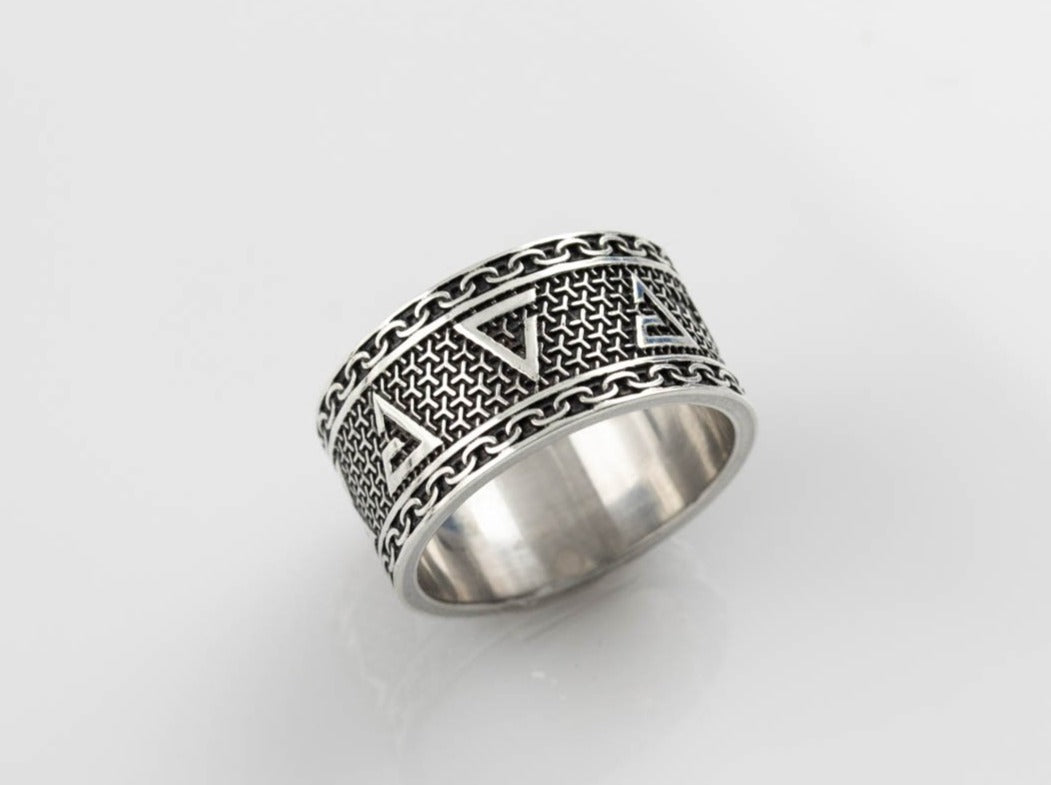 {{jewelry_for_geeks}} - {{ GameFanCraft}} Ring Silver Witcher Signs Ring