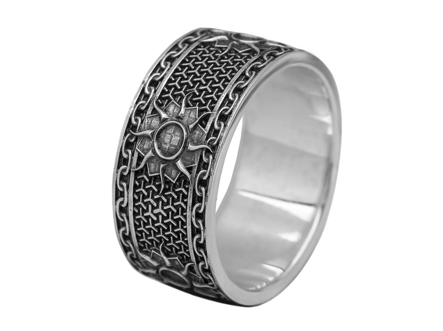 {{jewelry_for_geeks}} - {{ GameFanCraft}} Ring Silver Nilfgaard Sun Ring from the Witcher World
