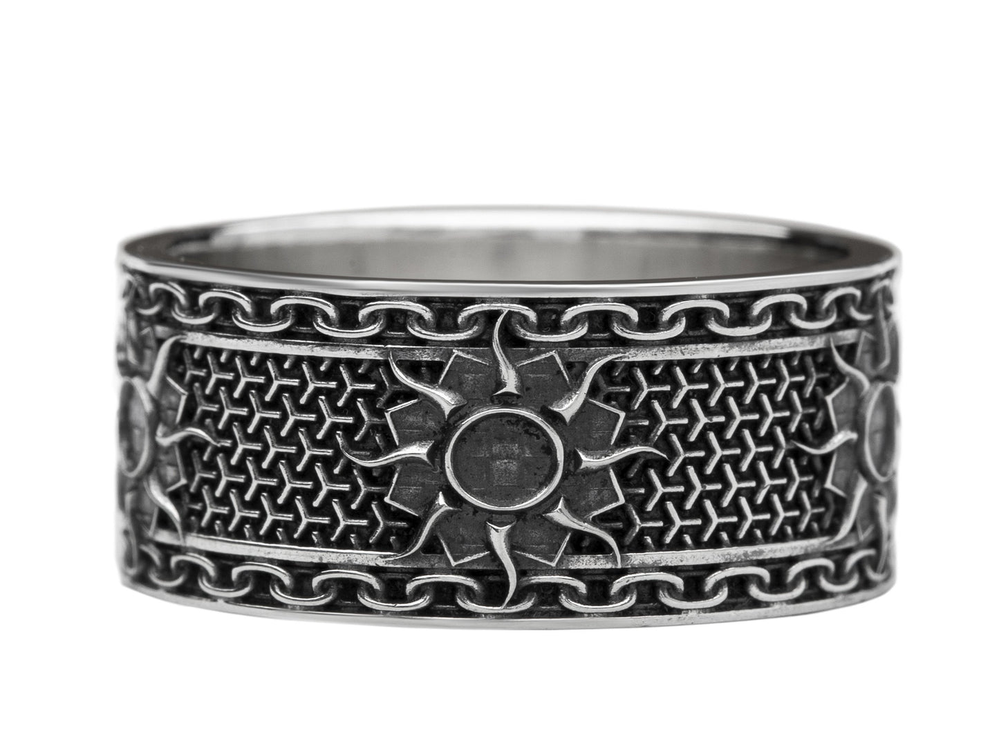 {{jewelry_for_geeks}} - {{ GameFanCraft}} Ring Silver Nilfgaard Sun Ring from the Witcher World