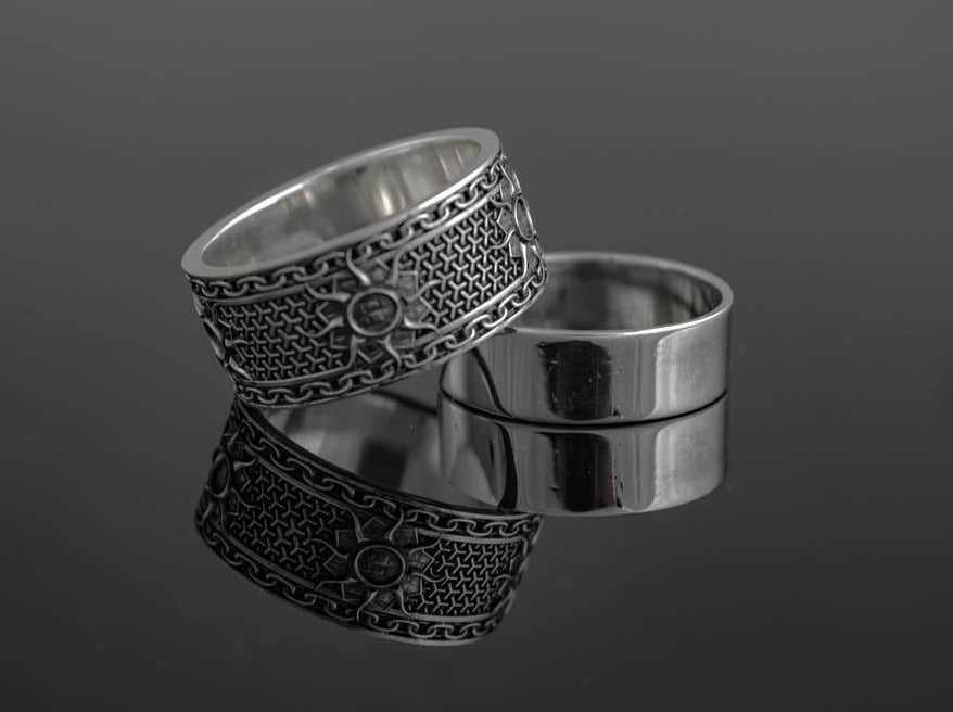 {{jewelry_for_geeks}} - {{ GameFanCraft}} Ring Silver Nilfgaard Sun Ring from the Witcher World