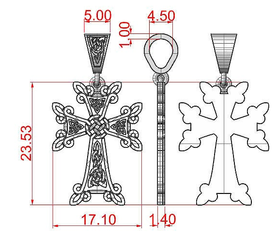 {{jewelry_for_geeks}} - {{ GameFanCraft}} Pendant Silver Celtic cross pendant