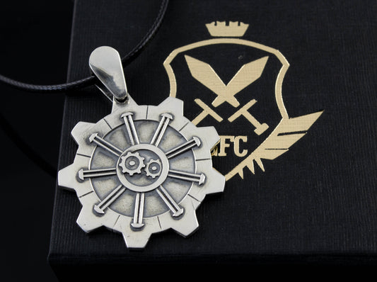 {{jewelry_for_geeks}} - {{ GameFanCraft}} Pendant Silver Vault 76 Fallout