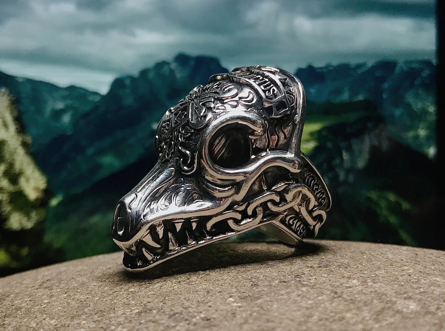 {{jewelry_for_geeks}} - {{ GameFanCraft}} Ring Silver Heavy Morior Invictus skull ring