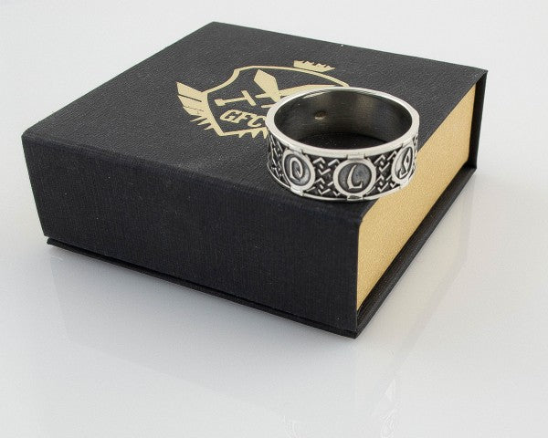 {{jewelry_for_geeks}} - {{ GameFanCraft}} Ring Sterling Silver Daedric Runes Ring