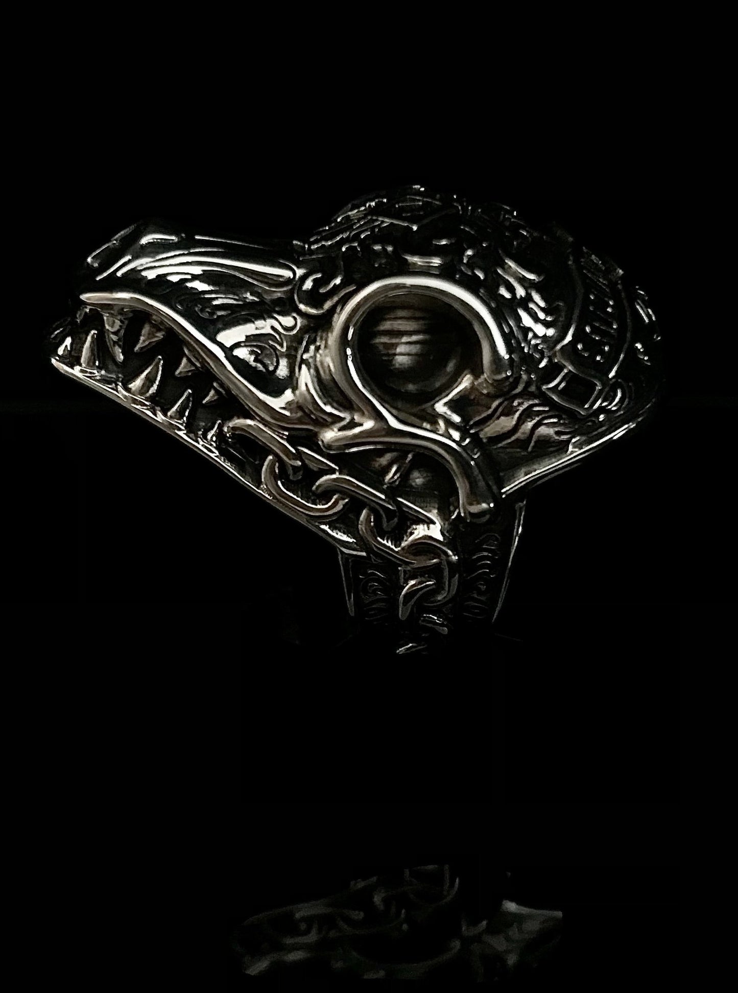 {{jewelry_for_geeks}} - {{ GameFanCraft}} Ring Silver Heavy Morior Invictus skull ring