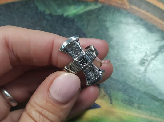 {{jewelry_for_geeks}} - {{ GameFanCraft}} Rings Silver Valknut Viking Ring with runes