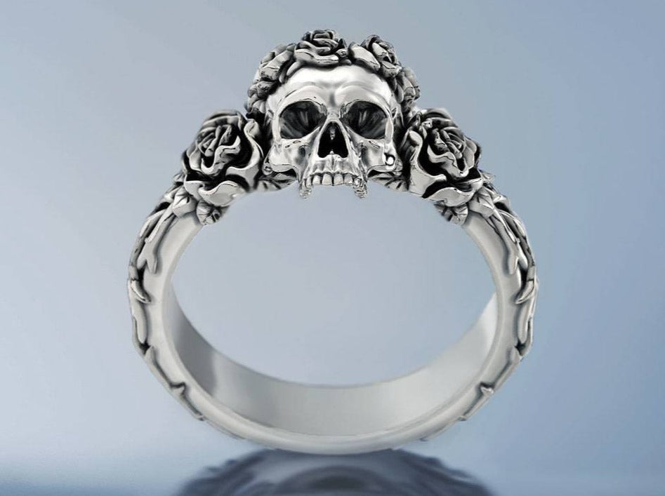 {{jewelry_for_geeks}} - {{ GameFanCraft}} Ring Silver Mexican Skull Ring