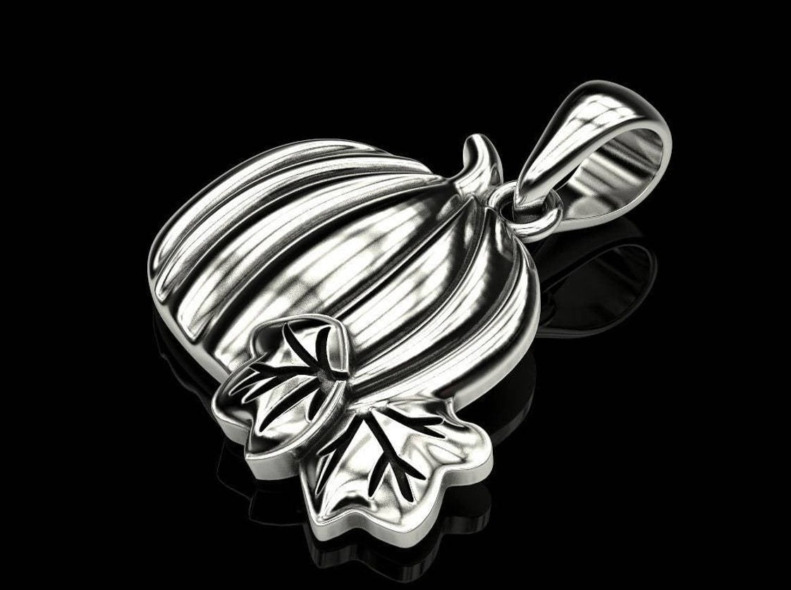 {{jewelry_for_geeks}} - {{ GameFanCraft}} Pendant Silver Halloween Pumpkin Pendant
