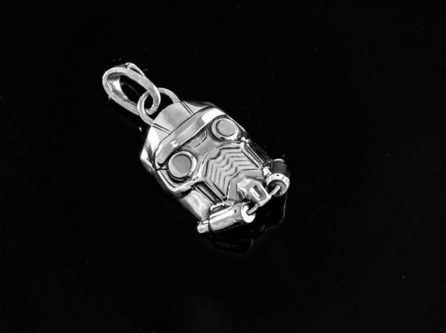 {{jewelry_for_geeks}} - {{ GameFanCraft}} Pendant Silver Guardians of the Galaxy Star-Lord Mask pendant