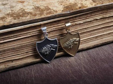{{jewelry_for_geeks}} - {{ GameFanCraft}} Pendant Brass House Stark Wolf Head Pendant