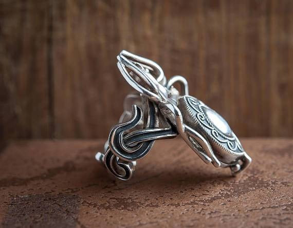 {{jewelry_for_geeks}} - {{ GameFanCraft}} Ring Silver Scarab openable ring with secret space