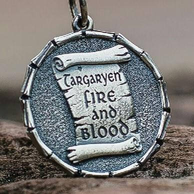 {{jewelry_for_geeks}} - {{ GameFanCraft}} Pendant Brass House Targaryen Dragon Pendant