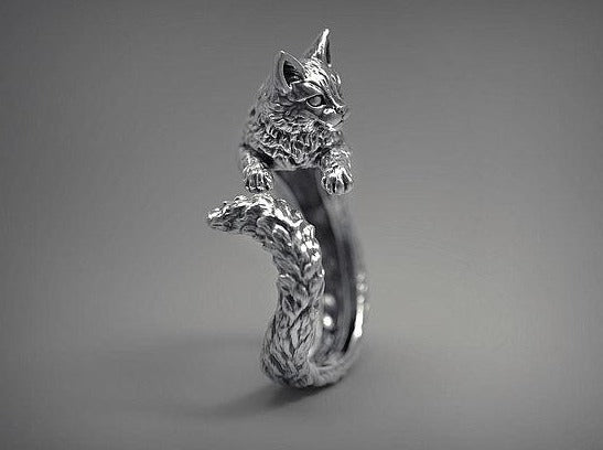{{jewelry_for_geeks}} - {{ GameFanCraft}} Ring Silver Cat Ring