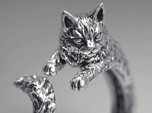 {{jewelry_for_geeks}} - {{ GameFanCraft}} Ring Silver Cat Ring