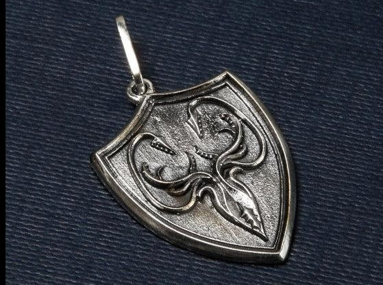{{jewelry_for_geeks}} - {{ GameFanCraft}} Pendant Brass Greyjoy shield pendant