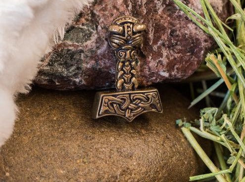 {{jewelry_for_geeks}} - {{ GameFanCraft}} Pendant Brass Viking's Thor's Hammer (Mjolnir) Pendant