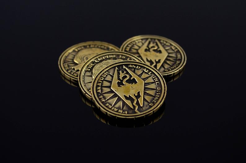 {{jewelry_for_geeks}} - {{ GameFanCraft}} Coin Silver Elder Scrolls Septim Coin