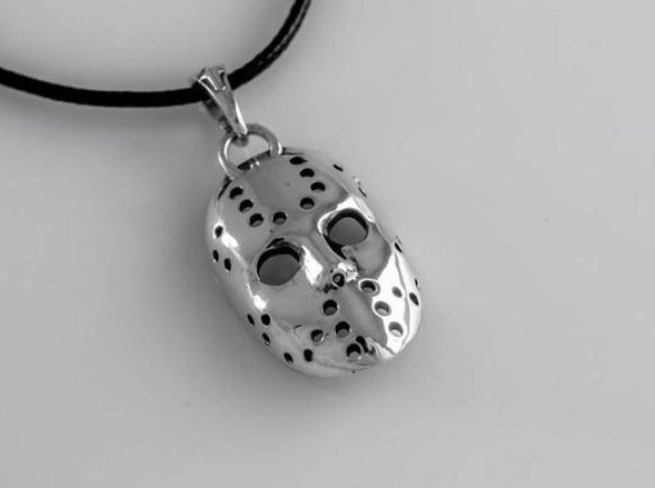 {{jewelry_for_geeks}} - {{ GameFanCraft}} Pendant Silver Jason Voorhees mask pendant