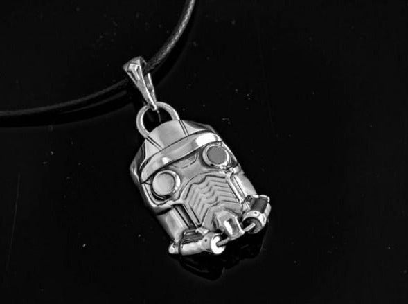 {{jewelry_for_geeks}} - {{ GameFanCraft}} Pendant Silver Guardians of the Galaxy Star-Lord Mask pendant