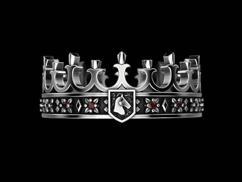 {{jewelry_for_geeks}} - {{ GameFanCraft}} Ring Silver Heraldic Crown Ring