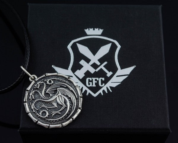 {{jewelry_for_geeks}} - {{ GameFanCraft}} Set Sterling Silver Targaryen Dragon Jewelry Gift Set