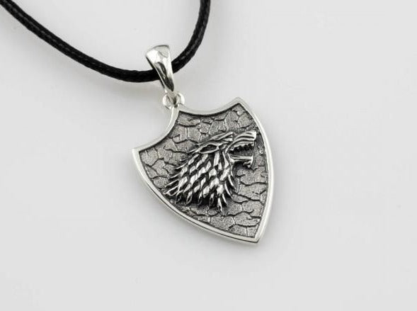 {{jewelry_for_geeks}} - {{ GameFanCraft}} Pendant Brass House Stark Wolf Head Pendant