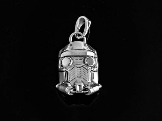 {{jewelry_for_geeks}} - {{ GameFanCraft}} Pendant Silver Guardians of the Galaxy Star-Lord Mask pendant