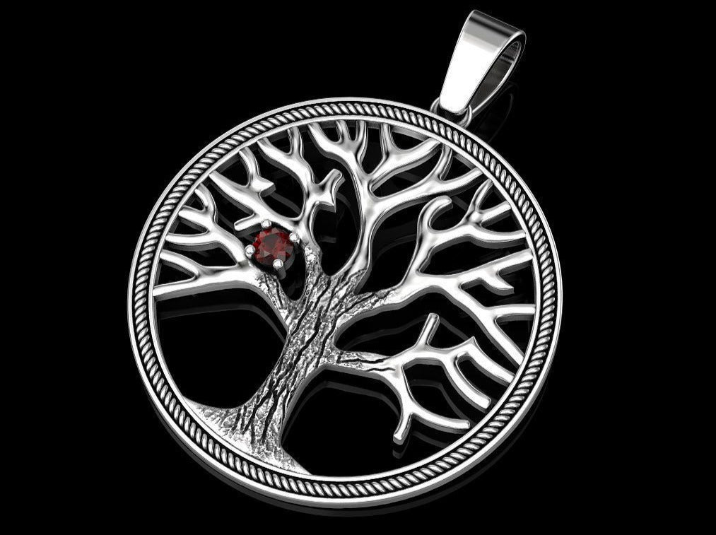 {{jewelry_for_geeks}} - {{ GameFanCraft}} Pendant Silver Vikings Yggdrasil Tree Pendant