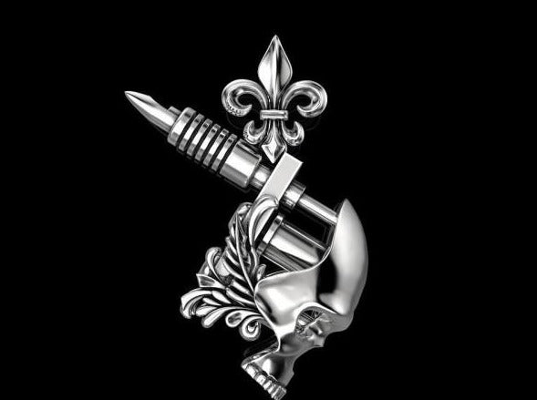 {{jewelry_for_geeks}} - {{ GameFanCraft}} Pendant Silver Tattoo Machine pendant