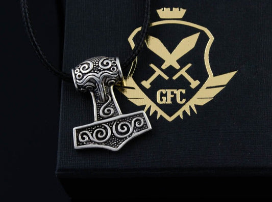 {{jewelry_for_geeks}} - {{ GameFanCraft}} Pendant Silver Viking's Thor's Hammer (Mjolnir) Pendant