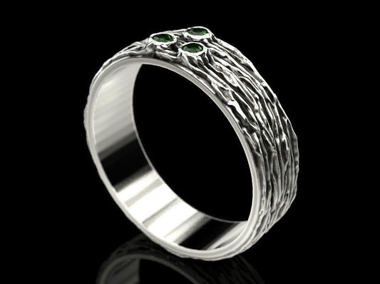 {{jewelry_for_geeks}} - {{ GameFanCraft}} Ring Silver tree bark ring