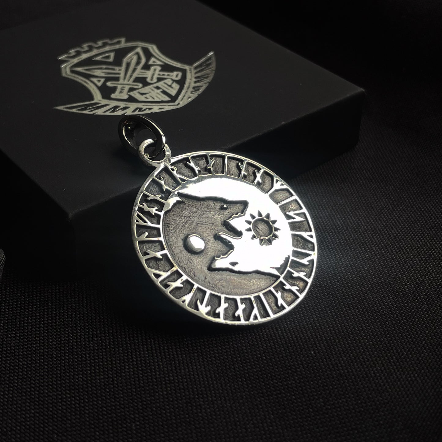 Sterling Silver Scandinavian Wolves Pendant
