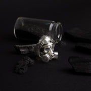 Sterling silver gas mask skull ring