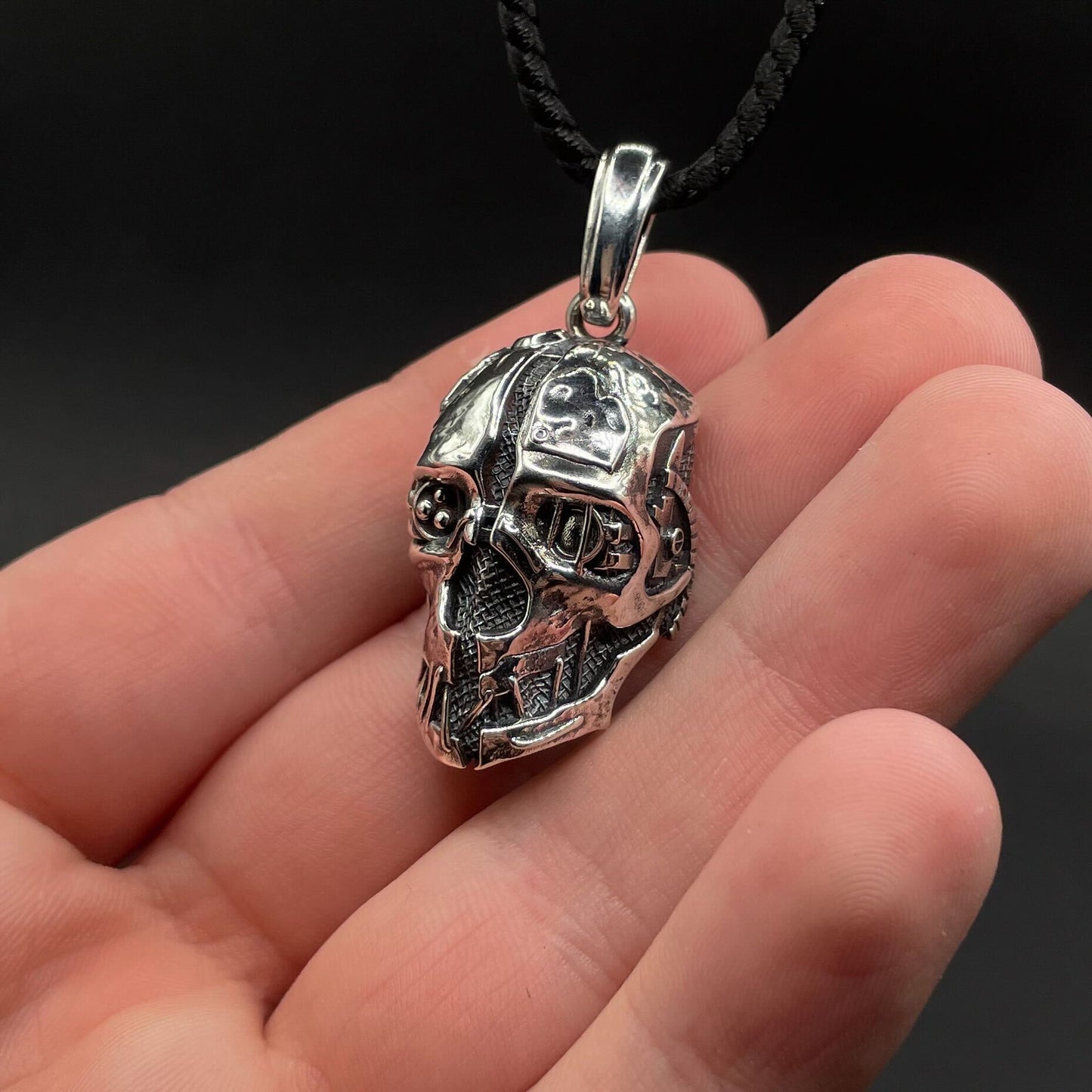 Sterling Silver Dishonored Corvo Skull Mask Pendant